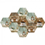 GẠCH BÔNG MEN GỐM LỤC GIÁC MIX GHEXM 26106